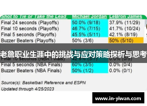 老詹职业生涯中的挑战与应对策略探析与思考